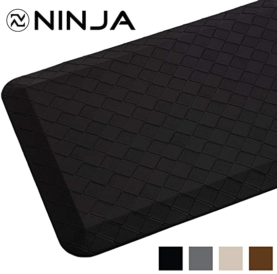 Ninja Brand Premium Anti-Fatigue Comfort Mat, 20x39 Inch, Ergonomically Engineered, Extra Support Floor Pad, Phthalate Free, Commercial Grade, for Kitchen, Gaming, Office Standing Desk Mats, Black