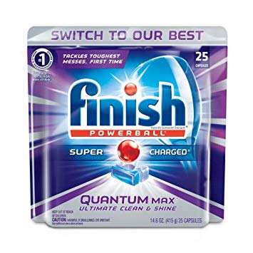 Finish Quantum Max Powerball, Dishwasher Detergent Tablets, 25 Tabs