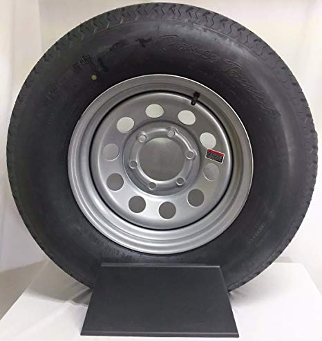 15" 6X5.5 Silver Modular Trailer Wheel with Radial ST225/75R15 10 PLY Tire Mounted