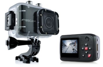 Foscam AC1080 Action Camera - HD 1080P 12MP 3x Rapidshot 170deg Viewing Angle 15quot LCD Viewscreen Built-in Mic and Speaker 196  60m Waterproof Housing