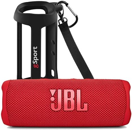 JBL FLIP 6 Waterproof Portable Speaker Bundle with gSport Silicone Sleeve (Red)