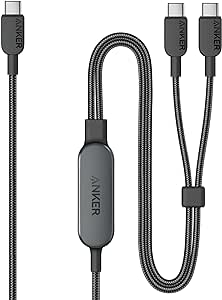 Anker USB C Cable, 4 ft 2-in-1 USB C to USB C Cable 140W Max, Fast Charging for iPhone 15/15 Pro/15 Pro Max/15 Plus, Samsung S24/S23, MacBook Air/Pro, Lenovo, HP, iPad, and More (USB 2.0, Braided)