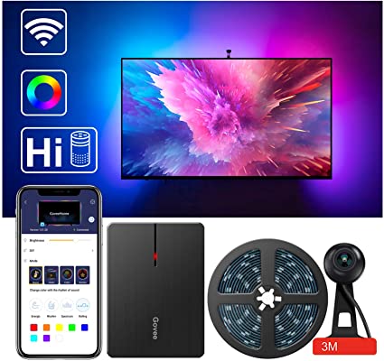 LED TV Backlights, Govee WiFi TV Backlights Kit with Camera, TV Led Strip Lights Compatible with Alexa, APP Control Music Led Strip Lights, TV Ambient Bias Lighting for 55"-80" TV Calibrate on APP