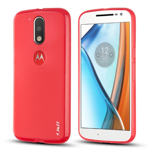 Moto G4 / G4 Plus Case, J&D [Drop Protection] [Slim Cushion] [Lightweight Bumper] Shock Resistant Protective Slim Case for Motorola Moto G4, Moto G4 Plus [NOT COMPATIBLE WITH MOTO G4 PLAY] - Red