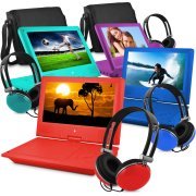 Ematic EPD909BL Swivel Portable DVD Player with Headphones and Bag, 9 Inch - Black