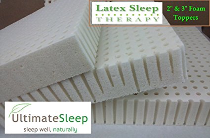 QUEEN Original Talalay Latex Mattress Pad Toppers: 2", 3", Many Densities (2" Thick, 14 ILD SOFT)