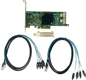 LSI 9207-8i RAID Controller Card 6Gbs SAS HBA P20 IT Mode For ZFS FreeNAS unRAID RAID Expander Card   2 * 8087 SATA Cable