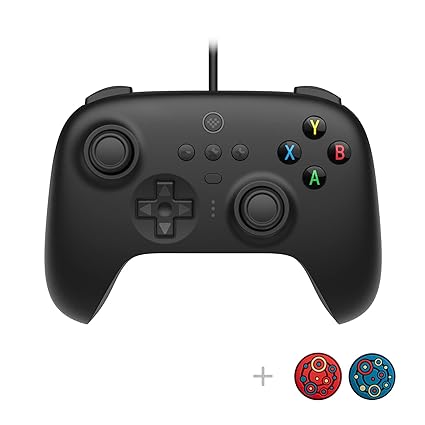 8Bitdo Ultimate Wired Controller with Customize Back Buttons and Turbo Function for PC Windows 10, Android, Steam Deck, Raspberry Pi and Switch (Black)