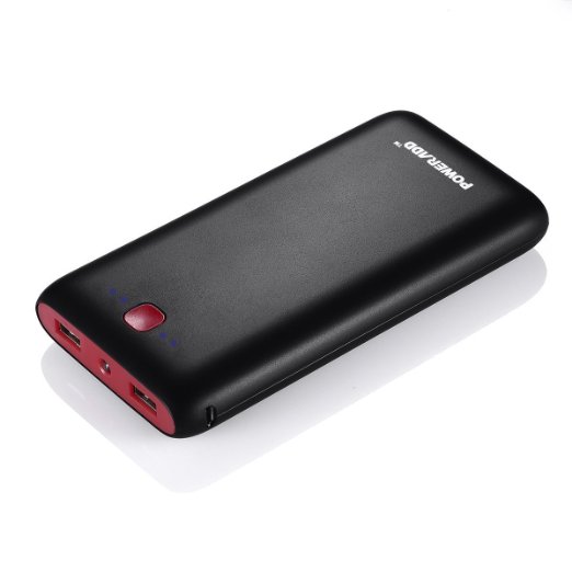 [Auto-detect] Poweradd Pilot X7 20000mAh Portable USB Charger External Battery Pack with LED Flashlight Power Bank for Smart-phones and other 5V USB-Charged Devices- Black Red