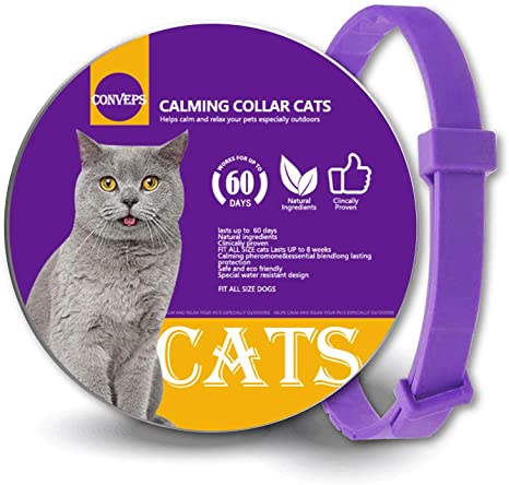 Bmrsi Calming Collar for Cats, Adjustable Relieve Reduce Anxiety Pheromone Your Pet Lasting Natural Calm Collar Up to 15 Inch Fits Cat One Size Fits All cat