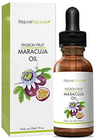 Virgin Passion Fruit Seed Maracuja Oil With Natural Vitamin C for Skin & Face, 1 oz. ~ Cold Pressed Concentrate, Pure & Unrefined With Anti Aging & Moisturizing Benefits by RejuveNaturals