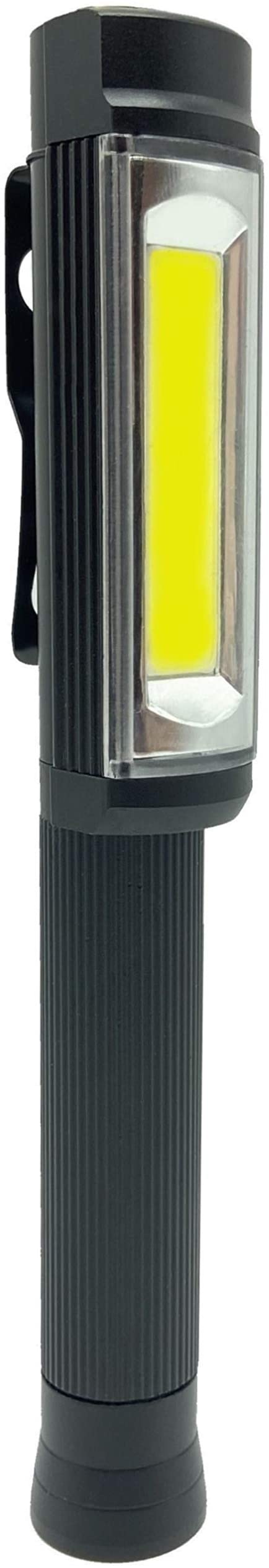 PRO-ELEC COB LED Pocket Work Light, 400 Lumens COB Magnetic Flashlight with Magnet Base, Steel Clip and Aluminum Body, Car Emergency Mechanic Inspection Pen Flood Beam Flash Light, Battery Operated