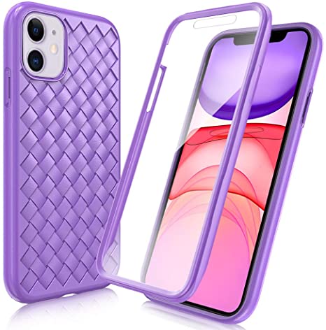 FYY [Anti-Germs Antibacterial Case for iPhone 11 6.1", [Built-in Screen Protector] Stylish Heavy Duty Protection Full Body Protective Bumper Case Cover for Apple iPhone 11 6.1" Purple