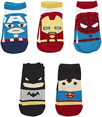 Sockstheway Kids Girls Boys Super Hero Cartoon Series Ankle Cotton Socks Baby Toddler Child, 5 Pairs Pack