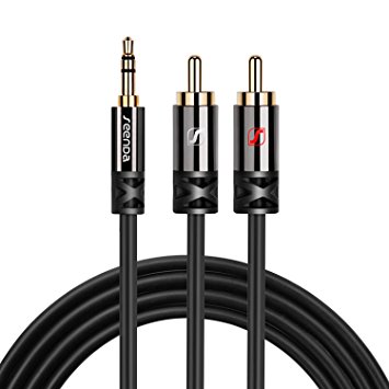 3.5mm Audio Cable to RCA, Vogek 3.5mm to 2-Male RCA Adapter Cable for iPod, iPhone, iPad, TV, Home / Car Stereo - 3.3 ft