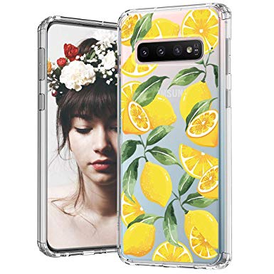 MOSNOVO Galaxy S10 Case, Lemon Printed Pattern Clear Design Transparent Plastic Hard Back Case with TPU Bumper Protective Case Cover for Samsung Galaxy S10