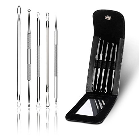 BESTOPE Blackhead Remover Pimple Acne Extractor Tool Best Comedone Removal Kit - Treatment for Blemish, Whitehead Popping, Zit Removing - 100% Hygienic for Risk Free Nose Face Skin (Type-2)