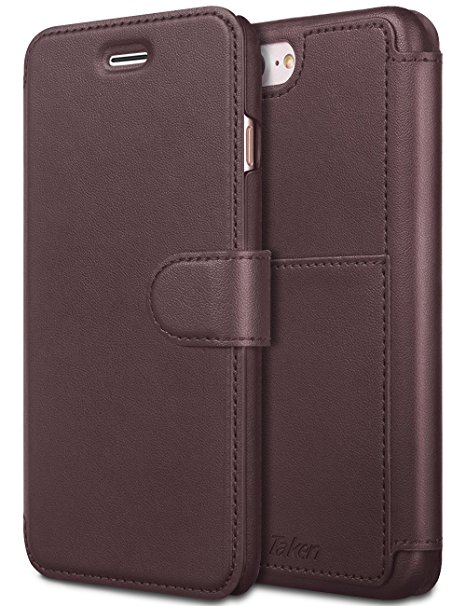Taken Iphone 7 Plus Leather Case - Ultra Slim ID Credit Card Slot Pu Wallet Case for Iphone 7 Plus 5.5 inch(Coffee)