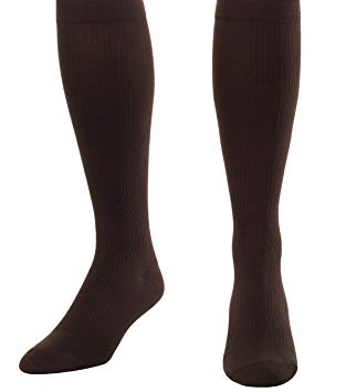 Made in The USA - Medical Compression Socks for Men, Firm Graduated Support Socks 20-30mmHg - Closed Toe - 1 Pair - Absolute Support, SKU: A104BR3 (Brown, Large) – Helps with Poor Circulation, Edema