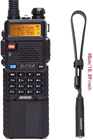 BaoFeng UV-5R 8W High Power Tri-Power 1W/4W/8W Portable Dual Band Two-Way Radio 3800mAh Battery with 18.8inch Tactical Antenna