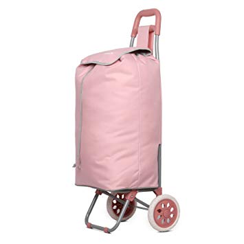 Hoppa 23” Lightweight Grocery Foldable Shopping Cart Trolley (Rosegold)