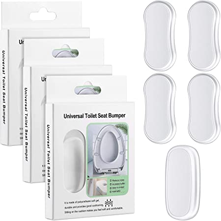 3 Sets Self-adhesive Toilet Seat Bumper Silicone Toilet Seat Lid Bumpers Toilet Replacement Bumper Kit Toilet Tank Bumper for Home Hotel and Hospital, Clear