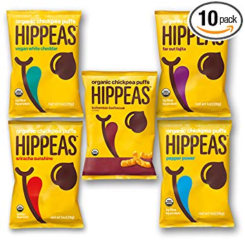 Hippeas Mixed Variety Sampler Package, Vegan, Organic Chickpea Puffs, 5 Different Flavors 1.0oz, (10 Count)
