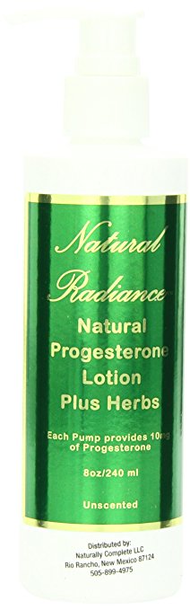 Natural Radiance Natural Progesterone Bio-Identical Pump Bottle Plus Herbs, Unscented, 8 Ounce