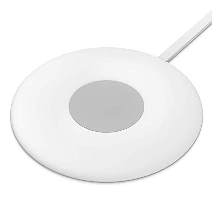 UPPERCASE Qi-Certified Slim Wireless Charger 7.5W Charging Compatible with iPhone Xs MAX/XR/XS/X/8/8 Plus, 5W Compatible AirPods Wireless Charging Case, 10W Note 9/S9 and More (White) (No AC Adapter)