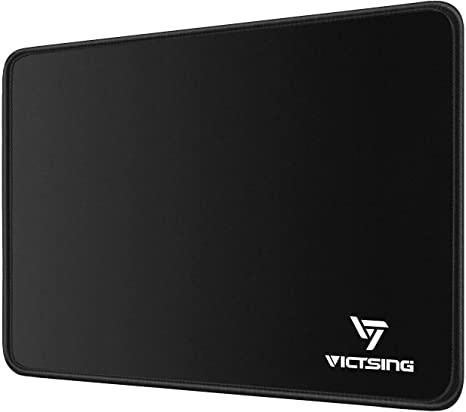 VicTsing Mouse Pad with Stitched Edge, Premium-Textured Mouse Mat, Non-Slip Rubber Base Mousepad for Laptop, Computer & PC, 10.2×8.3×0.08 inches, Black New