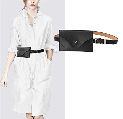 JASGOOD Womens Leather Belt Fanny Pack With Removable Belt Tassel Waist Pouch Fashion Belt Bags