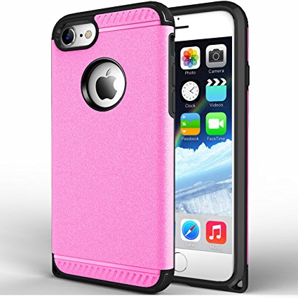 iPhone 7 Case, CHTech Double Layer Duty Protection Scratch Proof Armor Case Cover for Apple iPhone 7 [Rose]