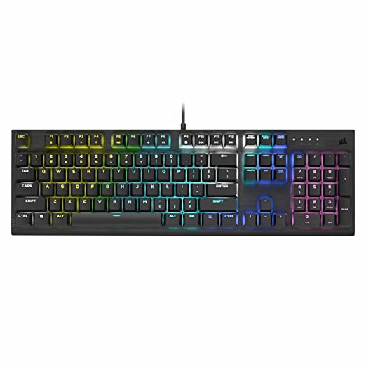 Corsair K60 RGB PRO Cherry Mechanical Key switches -Durable Aluminum Frame -Customizable Per-Key RGB Backlighting Gaming Keyboard - Black