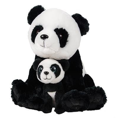 11" and 5.5" Birth of Life Panda Plush Toy By Hands On Learning - Super Soft Stuffed Mom and Cub - Stuffed Animals - Animal Themed Party Accessory - Educational Toy