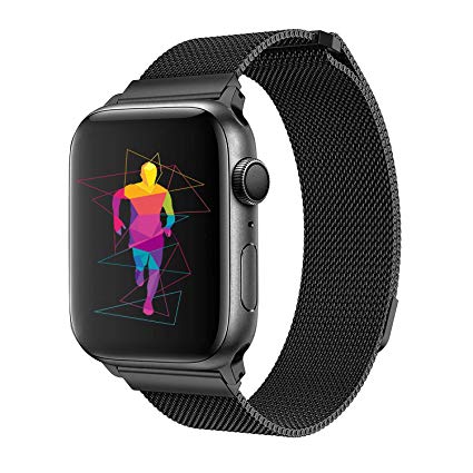 INTENY Band Compatible with Apple Watch 38mm 40mm 42mm 44mm, Milanese Sport Loop, Stainless Steel Mesh Strap, Compatible with iWatch Series4 Series 3, Series 2, Series 1