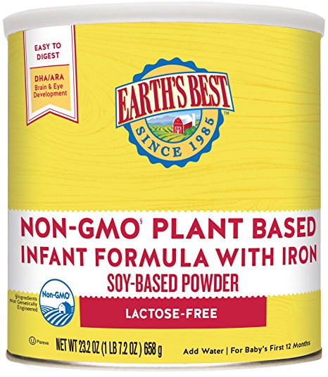 Earth's Best Non-GMO Soy Plant Based Infant Formula with Iron, Omega-3 DHA & 6 ARA, 23.2 Ounce