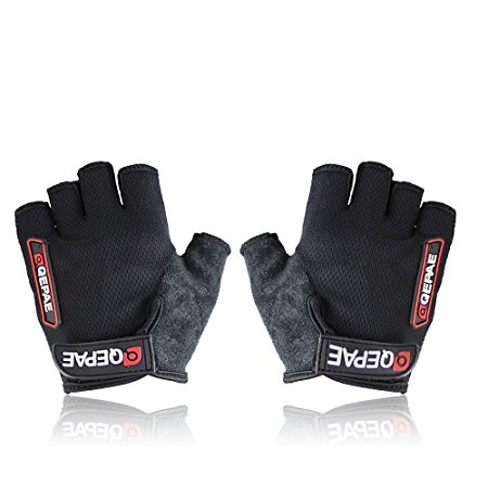 Non-Slip Gel Pad Gloves Men's Women's Sportswear Cycling Riding Gloves Breathable Half Finger-Optional multi-color