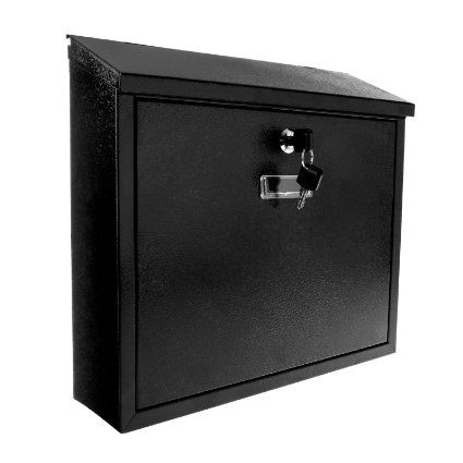 Savisto Slim-Line Wall Mounted Lockable Waterproof Mailbox