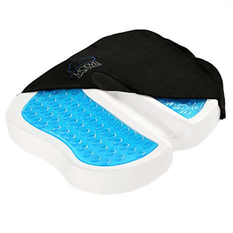 Modvel Seat Cushion With Gel For Back Pain, Tailbone, Coccyx & Sciatica Relief - Ventilated Memory Foam For Excellent Support & Comfort - Orthopedic Butterfly Design - Home, Office & Car Use (MV-102)