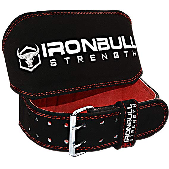 Iron Bull Strength Weight Lifting Belt - 6-inch Padded Leather Weight Belt - Heavy Duty And Comfortable Back Support For Heavy Weightlifting and Fitness