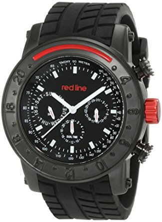 red line RL-10121 Stainless Steel Watch with Black Strap