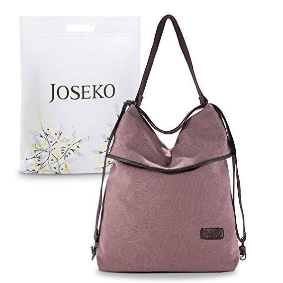 Canvas Backpack JOSEKO Women Canvas Rucksack Casual Multifunctional Microfiber Leather Large Capacity Ladies Backpack Handbags Shoulder Bags