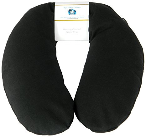 Neck Pain Relief Pillow - Hot & Cold Therapeutic Herbal Pillow For Shoulder and Neck Pain, Stress & Migraine Relief (Black - Silky Satin)