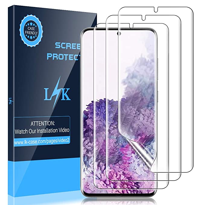 LK [3 Pack] Screen Protector for Samsung Galaxy S20 Plus / S20  5G (6.7 inch), [New Version] [Full Coverage] [Case Friendly] HD Clear Flexible Film with Lifetime Replacement Warranty