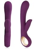 Sexy Slave Alices Rechargeable Dual Wand 6 Function Silicone Waterproof G-Spot and Clitoral Rabbit Vibrator Purple