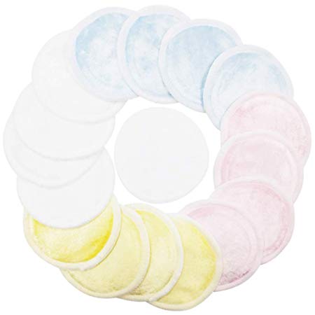 Start Makers Round Reusable Makeup Removal Cleansing Puff Cotton Pads for Face - Pack of 16