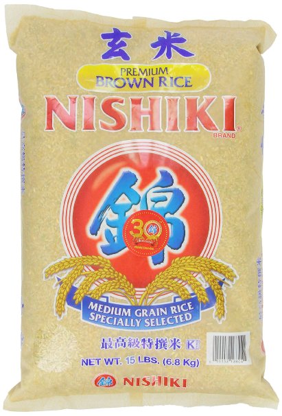Nishiki Premium Brown Rice 15-Pounds Bag