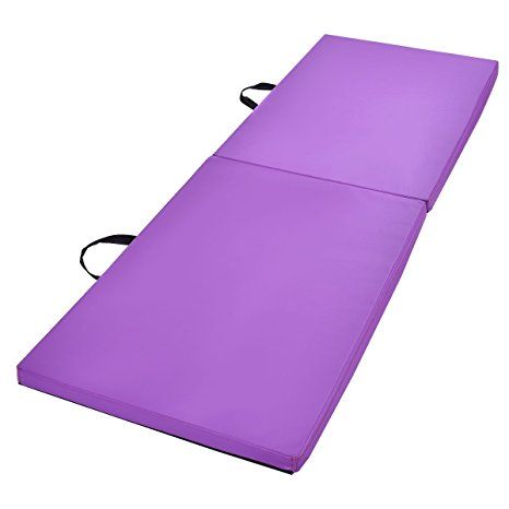 Giantex 2’x6’x1.5'' Gymnastics Mat Thick Two Folding Panel Gym Fitness Exercise