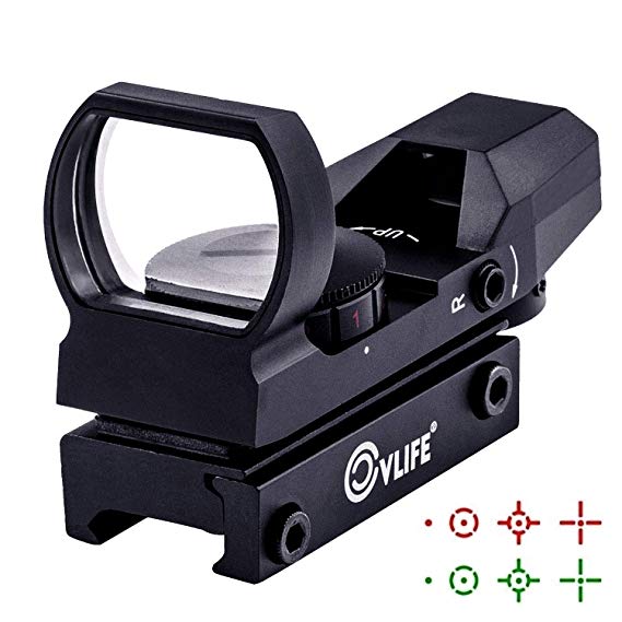 CVLIFE 1X22X33 Red Green Dot Gun Sight Scope Reflex Sight with 20mm Rail
