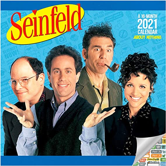 Seinfeld Calendar 2021 Set - Deluxe 2021 Seinfeld Wall Calendar with Over 100 Calendar Stickers (90's TV, Office Supplies)